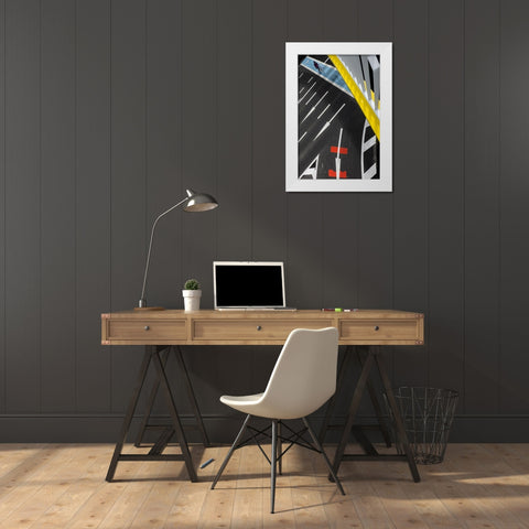 Tricolor White Modern Wood Framed Art Print by Hashimoto