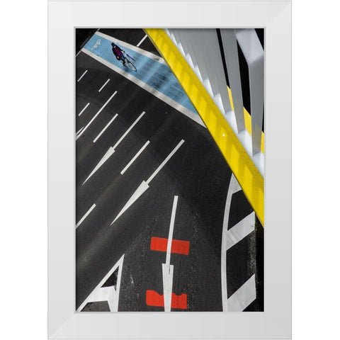 Tricolor White Modern Wood Framed Art Print by Hashimoto