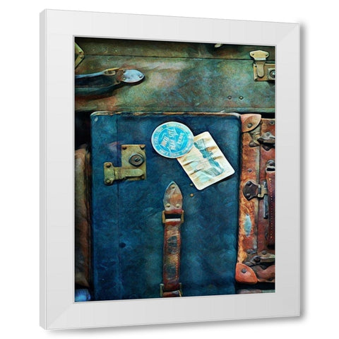 Vintage Stacked Suitcases II White Modern Wood Framed Art Print by Aldridge, Ashley