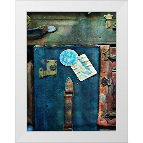Vintage Stacked Suitcases II White Modern Wood Framed Art Print by Aldridge, Ashley