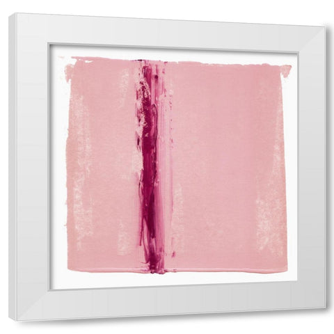 Pink Streak  White Modern Wood Framed Art Print by Aryai, Sia