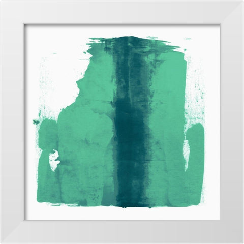 Green Streak  White Modern Wood Framed Art Print by Aryai, Sia