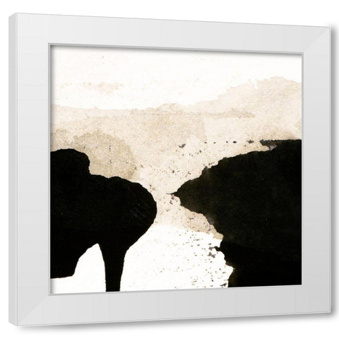 Ink Cliff I  White Modern Wood Framed Art Print by Aryai, Sia