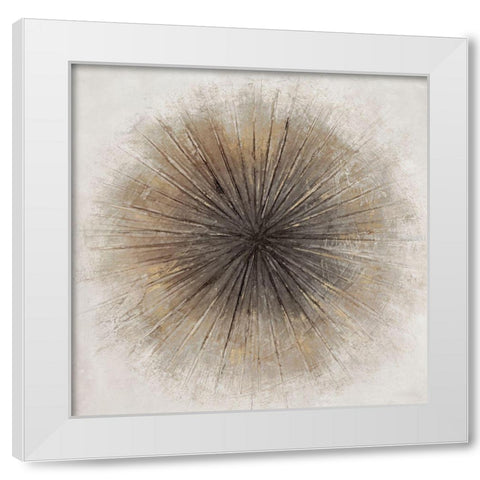 Golden Sphere I  White Modern Wood Framed Art Print by Hazel J