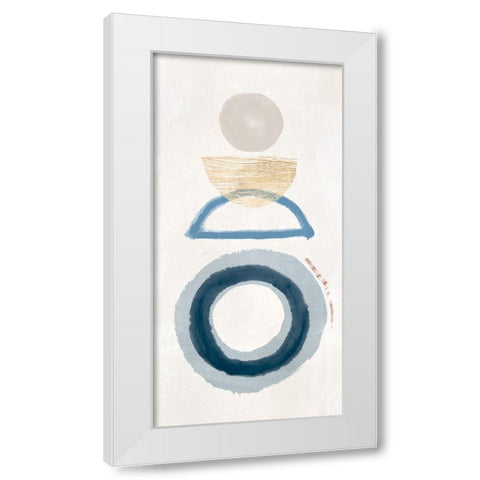 Crescent Lunar II Blue Version White Modern Wood Framed Art Print by Hazel J