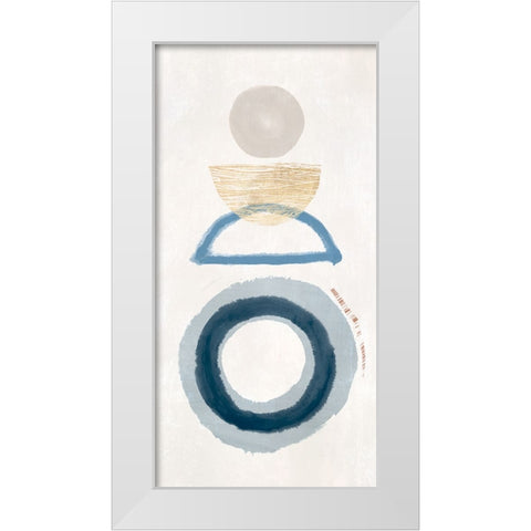 Crescent Lunar II Blue Version White Modern Wood Framed Art Print by Hazel J