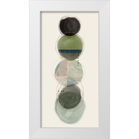 Stacked Circles I  White Modern Wood Framed Art Print by Hazel J