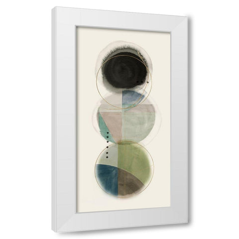 Stacked Circles II White Modern Wood Framed Art Print by Hazel J