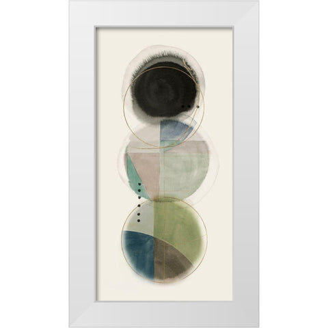 Stacked Circles II White Modern Wood Framed Art Print by Hazel J