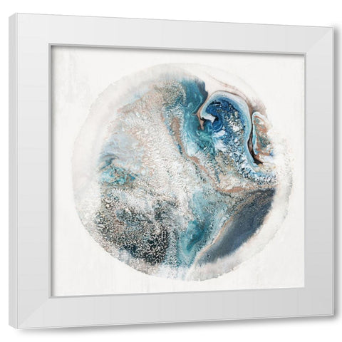 Blue Cosmo II  White Modern Wood Framed Art Print by Hazel J
