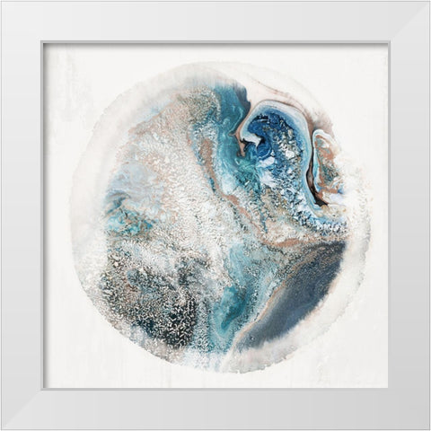 Blue Cosmo II  White Modern Wood Framed Art Print by Hazel J