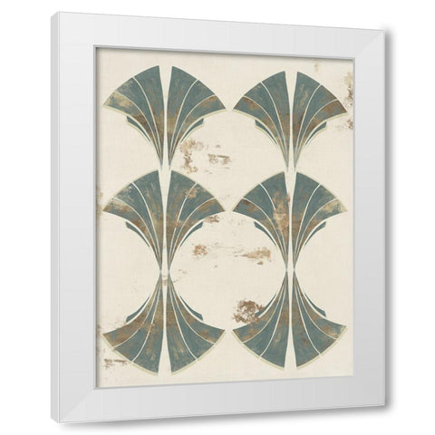 Art Deco Fan I  White Modern Wood Framed Art Print by Hazel J