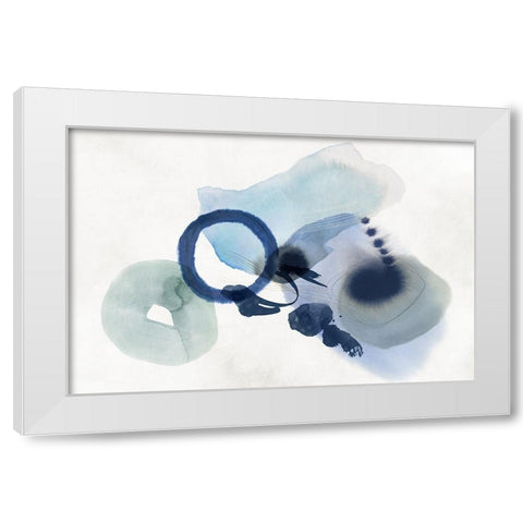 Blue Cosmos I White Modern Wood Framed Art Print by Hazel J