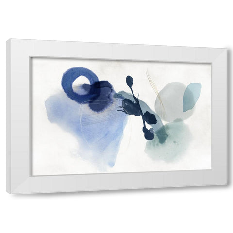 Blue Cosmos II White Modern Wood Framed Art Print by Hazel J