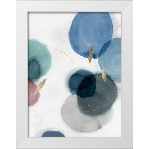 Soft Blue III White Modern Wood Framed Art Print by Hazel J