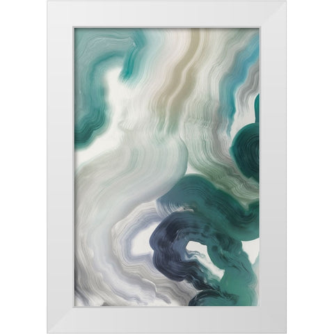 Harmonious Hues I White Modern Wood Framed Art Print by Hazel J