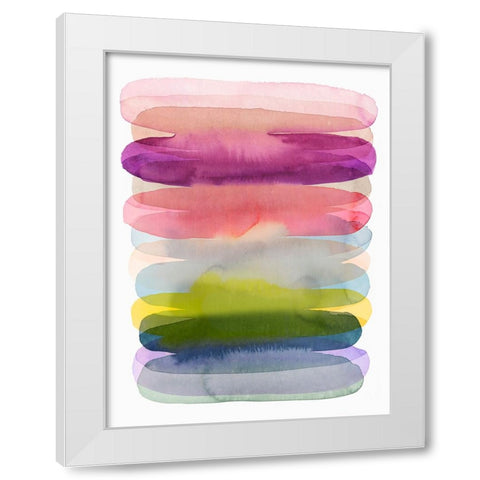 Luminous Layers I White Modern Wood Framed Art Print by Hazel J