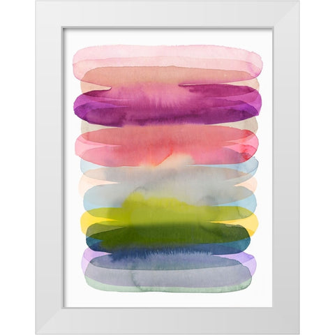 Luminous Layers I White Modern Wood Framed Art Print by Hazel J