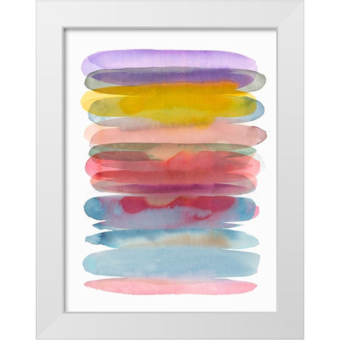 Luminous Layers II White Modern Wood Framed Art Print by Hazel J
