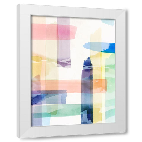 Illusionary Impressions I White Modern Wood Framed Art Print by Hazel J