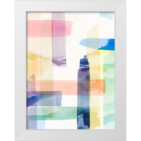 Illusionary Impressions I White Modern Wood Framed Art Print by Hazel J
