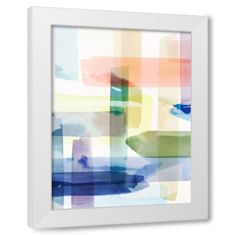 Illusionary Impressions II White Modern Wood Framed Art Print by Hazel J