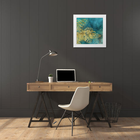 Lionfish Coming on Aqua II White Modern Wood Framed Art Print by Zalewski, Christine