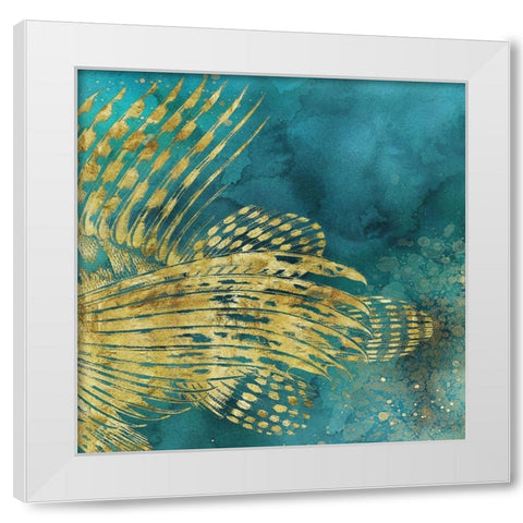 Lionfish Coming on Aqua II White Modern Wood Framed Art Print by Zalewski, Christine
