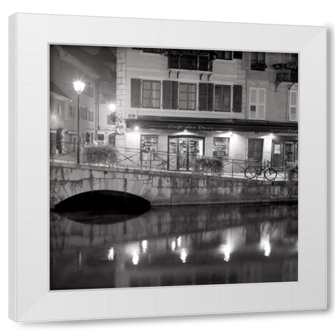 Cafe des Dues White Modern Wood Framed Art Print by Rezzonico, Carlo