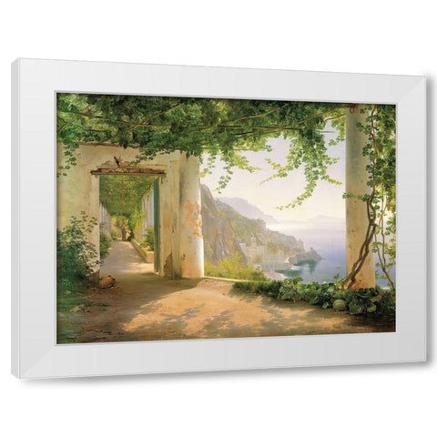 View to the Amalfi Coast White Modern Wood Framed Art Print by Aagaard, Carl Frederic