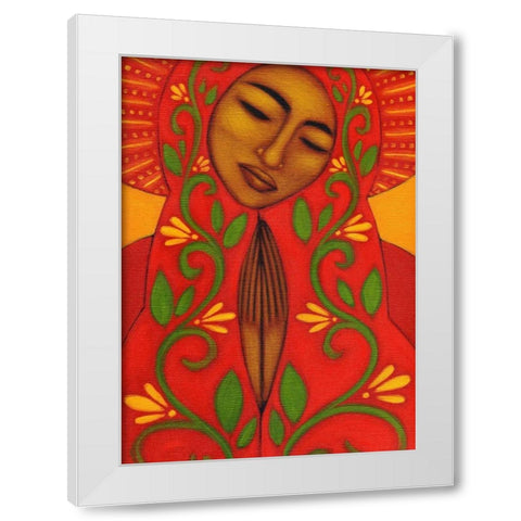 Red Madonna White Modern Wood Framed Art Print by Adams, Tamara