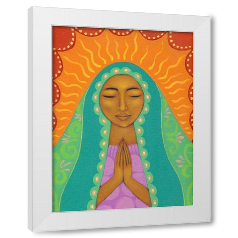 Virgin de Guadalupe White Modern Wood Framed Art Print by Adams, Tamara