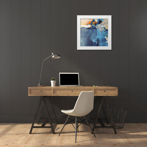 Dizzy at the Edge White Modern Wood Framed Art Print by Alattar, Lina