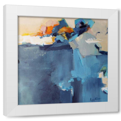 Dizzy at the Edge White Modern Wood Framed Art Print by Alattar, Lina