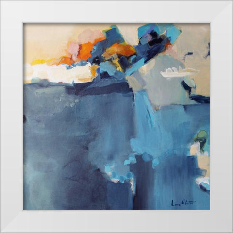 Dizzy at the Edge White Modern Wood Framed Art Print by Alattar, Lina