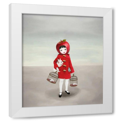 Ruby White Modern Wood Framed Art Print by Art and Ghosts