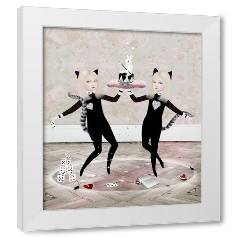 The Newmars White Modern Wood Framed Art Print by Art and Ghosts