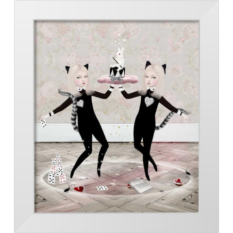 The Newmars White Modern Wood Framed Art Print by Art and Ghosts