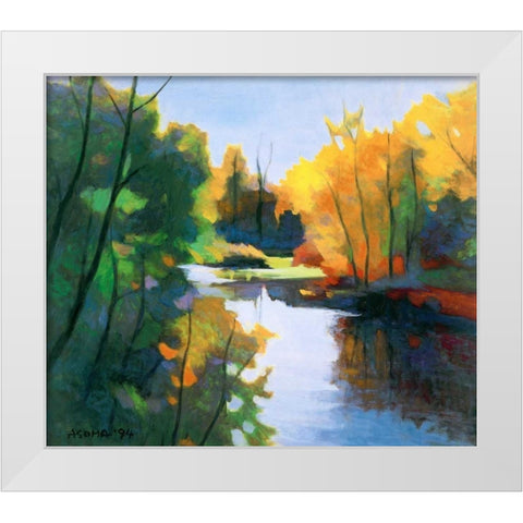 Magic Afternoon White Modern Wood Framed Art Print by Asoma, Tadashi