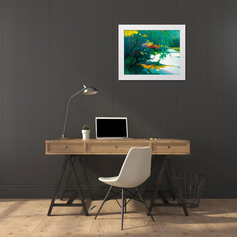 Noonday Dreams White Modern Wood Framed Art Print by Asoma, Tadashi