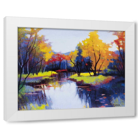 Daybreak White Modern Wood Framed Art Print by Asoma, Tadashi