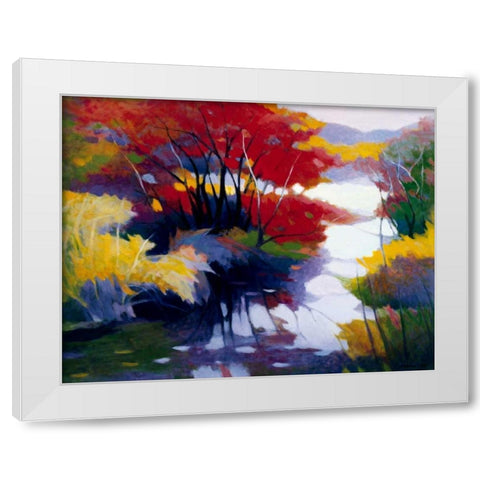 Indian Summer White Modern Wood Framed Art Print by Asoma, Tadashi