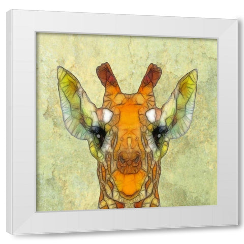 Abstract Giraffe Calf White Modern Wood Framed Art Print by Ancello