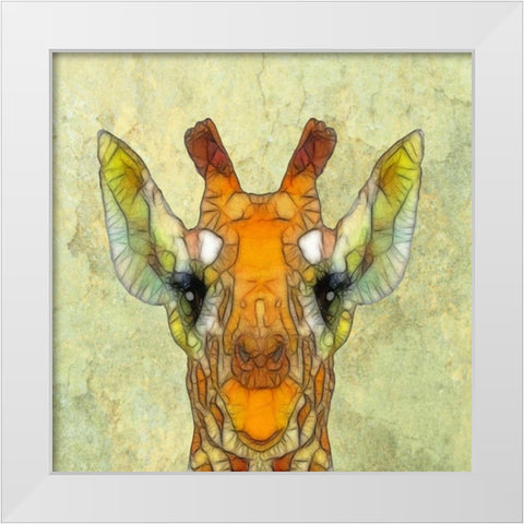Abstract Giraffe Calf White Modern Wood Framed Art Print by Ancello