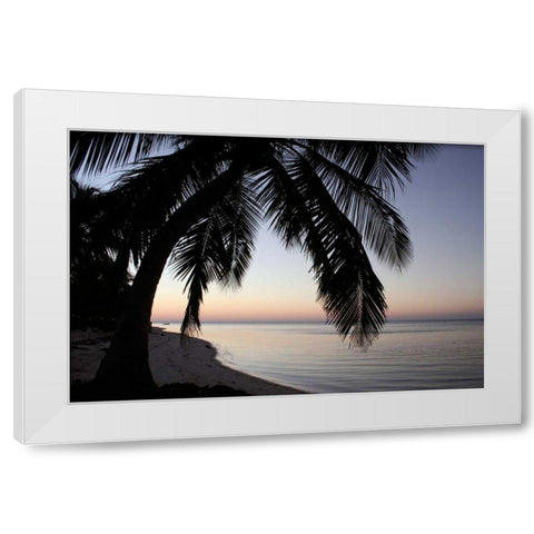 Palm Tree Sunset White Modern Wood Framed Art Print by Anderson, Brent