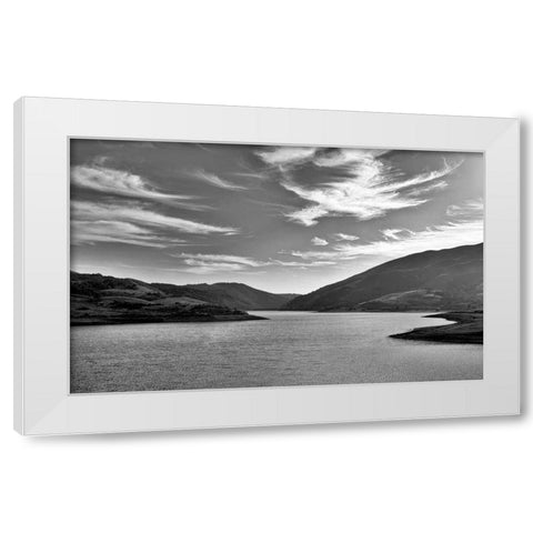 Tranquility White Modern Wood Framed Art Print by Aron, Lucy
