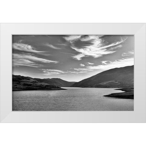 Tranquility White Modern Wood Framed Art Print by Aron, Lucy