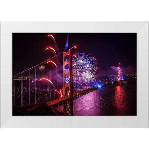 Happy Birthday White Modern Wood Framed Art Print by Azure, Joe