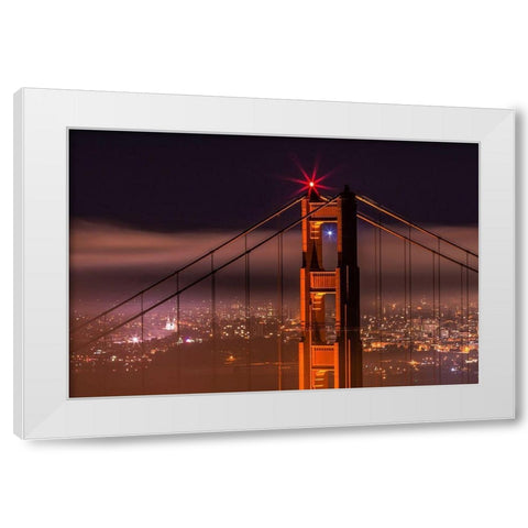 The Beacon White Modern Wood Framed Art Print by Azure, Joe