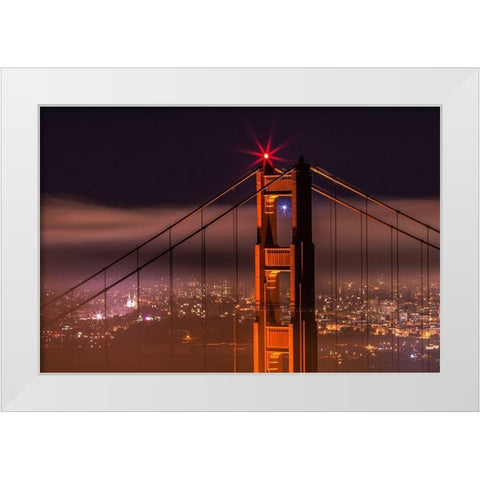 The Beacon White Modern Wood Framed Art Print by Azure, Joe